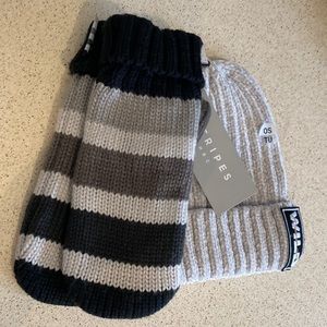 NWT HBC Stripes Mittens and Wild Canada Hat